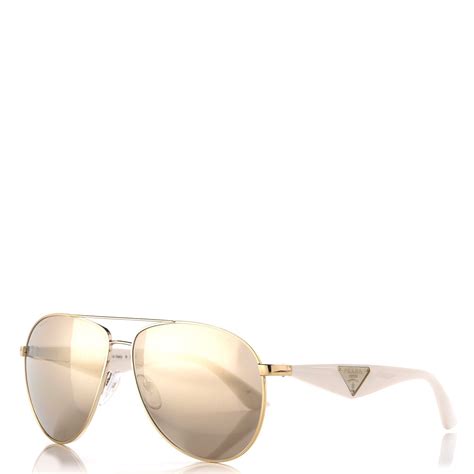 prada white aviator sunglasses